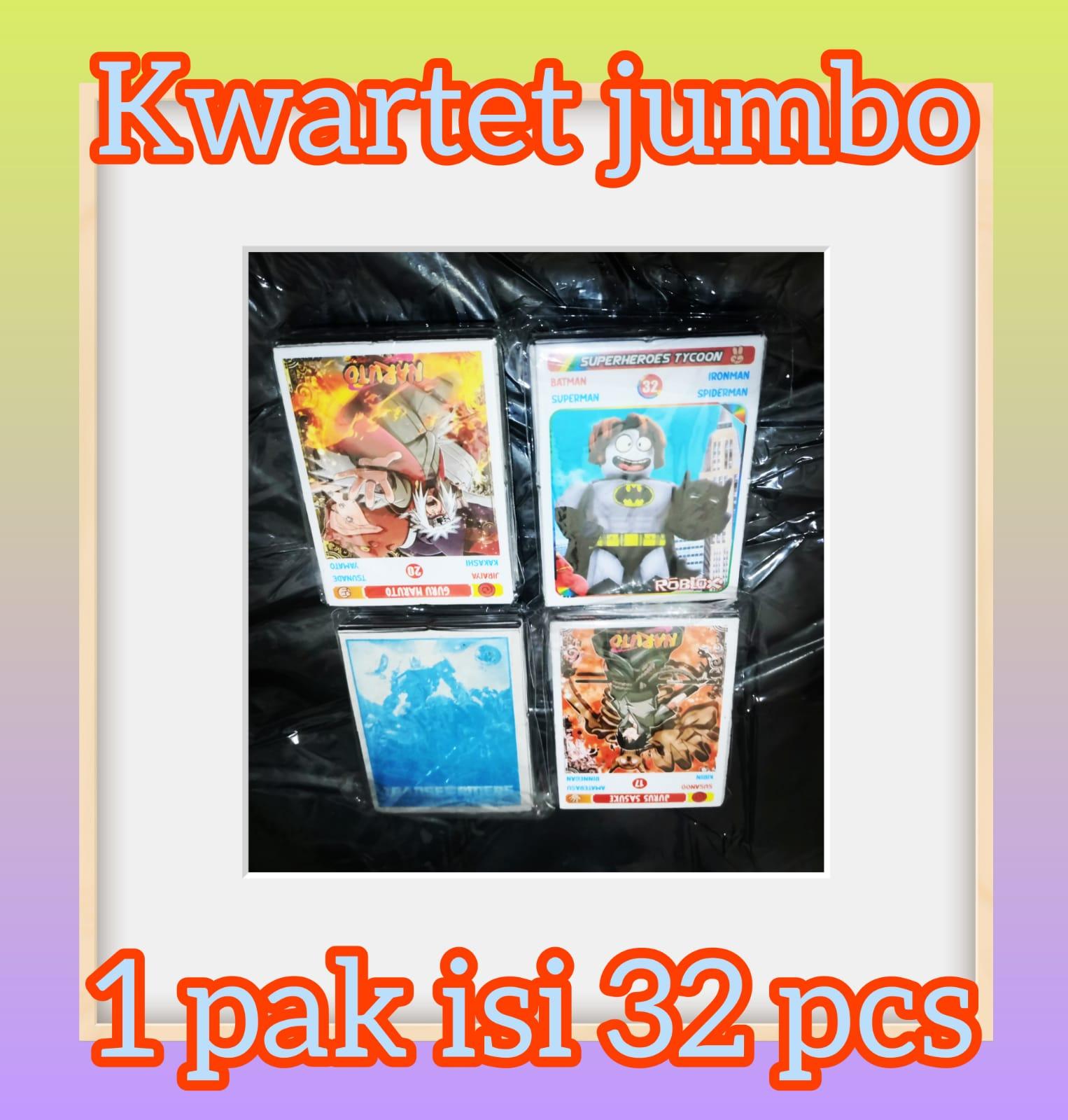 Mainan Kartu Kwartet Jumbo Model Aneka Kartun 1 Pack Isi 32 Kartu Wartet Jumbo 1 Pak Isi 32 Pcs