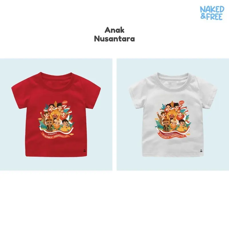 Naked & Free Baju Kaos Kemerdekaan Bayi Anak Remaja Dewasa Generasi Pancasila Series Bahan Katun 30s 2