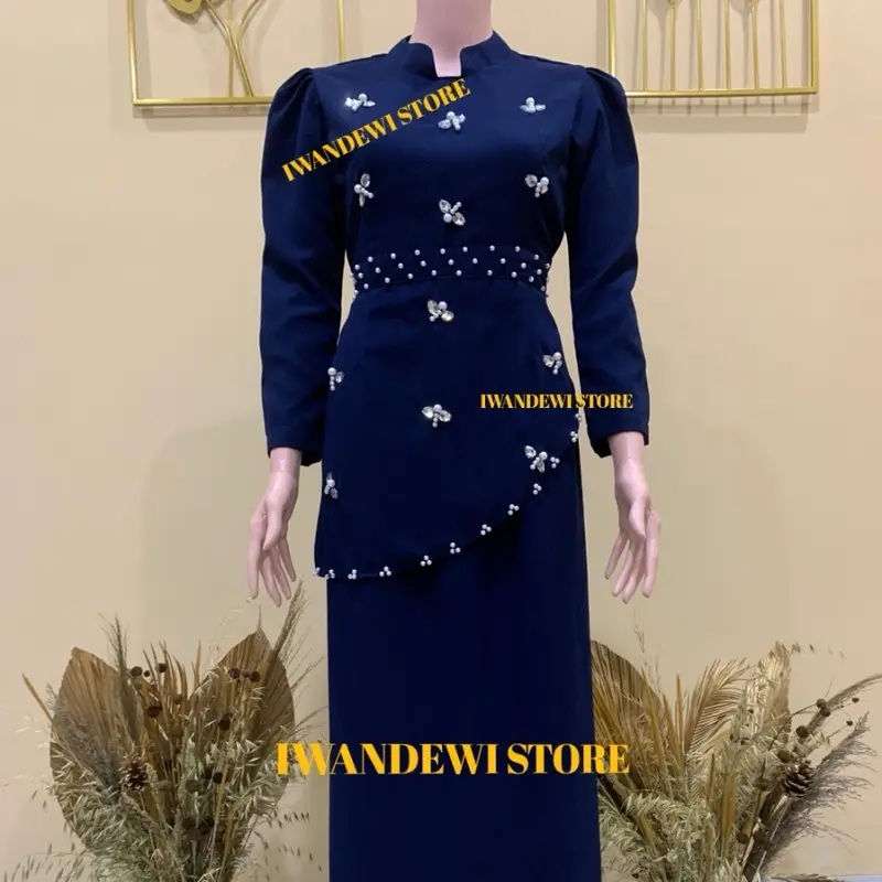 READY STOK ONESET BAJU KURUNG MELAYU MODERN-DRESS MELAYU-CANTIK-MEWAH-MURAH  Wanita Pink Maroon Navy Panjang Pesta Kondangan Mocca 4
