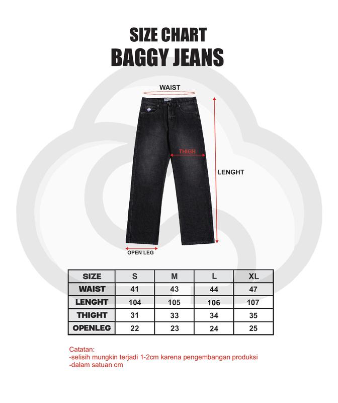 AFTERCLOUD - Celana Panjang Baggy Raw Denim Black Indigo Unisek  - RAW DENIM BAGGY 6