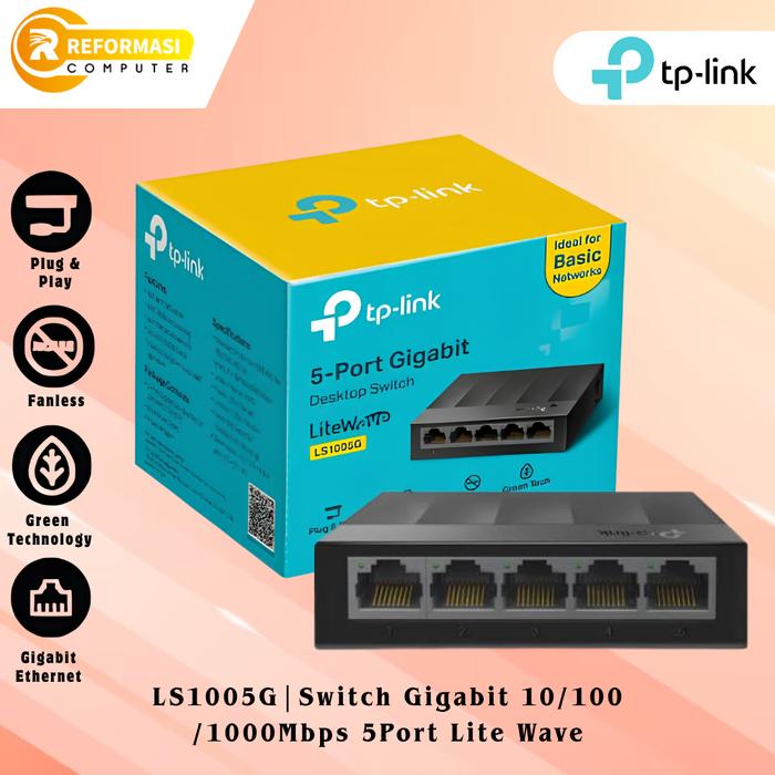 Gambar TP-link TL-LS1005G 5-port 10/100/1000Mbps Desktop Network Switch Plastic dari Reformasi Computer Kota Administrasi Jakarta Barat Tokopedia