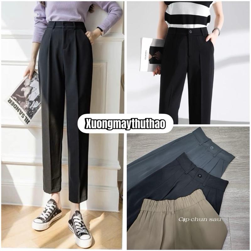 [ DEAL MỞ BÁN  M050] Quần baggy cạp cao lưng chun đi học đi làm vải mềm thoải mái