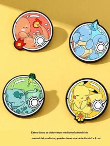 Juego de 4 piezas de pines de esmalte Pokémon, broches de aleación con diseño de Pokémon durmiendo en estilo caricaturesco, accesorios de moda casuales, pines para mochila, aptos para todas las estaciones