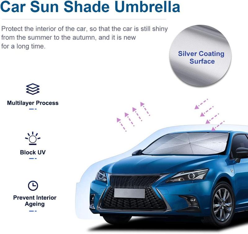 Product Introduction of 【SKIT SG】Premium Car Windshield Sun Shade Shield Cover UV Rays Heat Sun Visor Protector SunShade Foldable Reflector Umbrella Car Interior Accessories UV-Protective Sunfor Compact Car, Hatchback, Sedan, Business Car, SUV, Big Truck 1