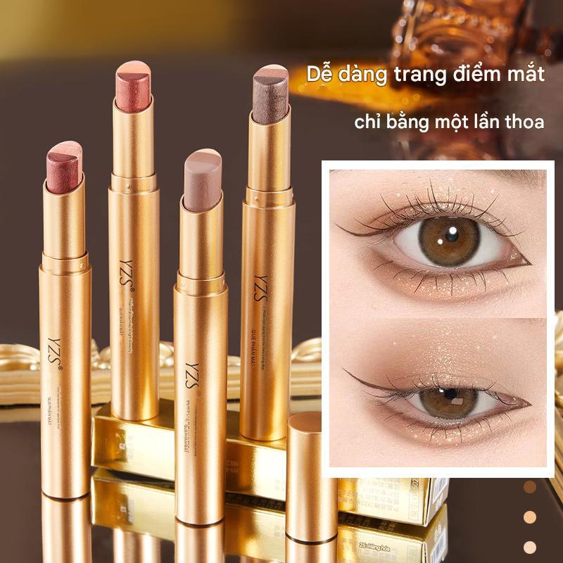 Best seller YZS Phấn mắt dạng thỏi 3 màu với bút kẻ mắt dạng lì mịn ánh ngọc trai chuyển màu một nét cho người mới bắt đầu