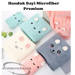 STOREPAKAIAN Handuk Bayi Microfiber Premium Motif Hewan Kualitas Import Lembut Nyaman untuk Anak 50x100cm 60x120cm Serap Tinggi
