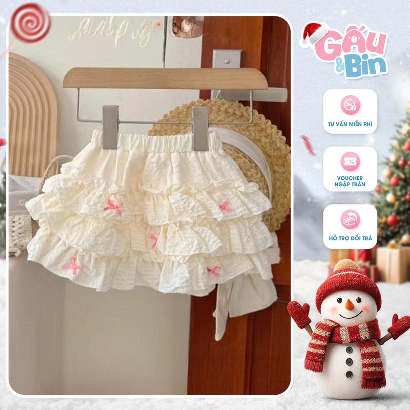    SALE   Chân Váy Bé Gái Tầng Đính Nơ – Chân Váy Xoè Nhẹ Phối Nhún Dễ Thương Cho Mẹ Và Váy Bé Mặc Đi Chơi Ở Nhà Chụp Hình 