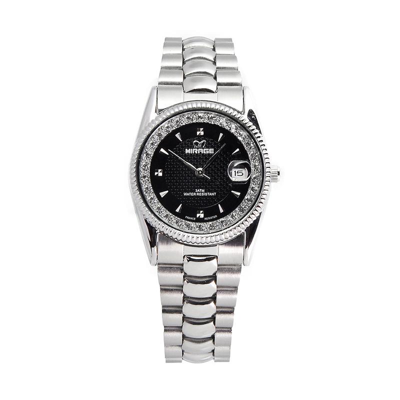 Mirage Watch - Jam Tangan Analog Wanita Casual Silver Permata RX M Tahan Air Kaca Stainless Watches 1