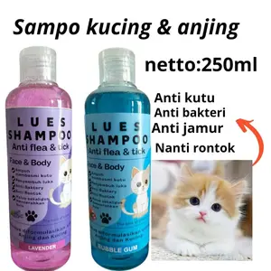 LUES Shampoo Kucing & Anjing Anti Kutu & Jamur Pelembut Netto 250ml Anti Bakteri Nanti Rontok
