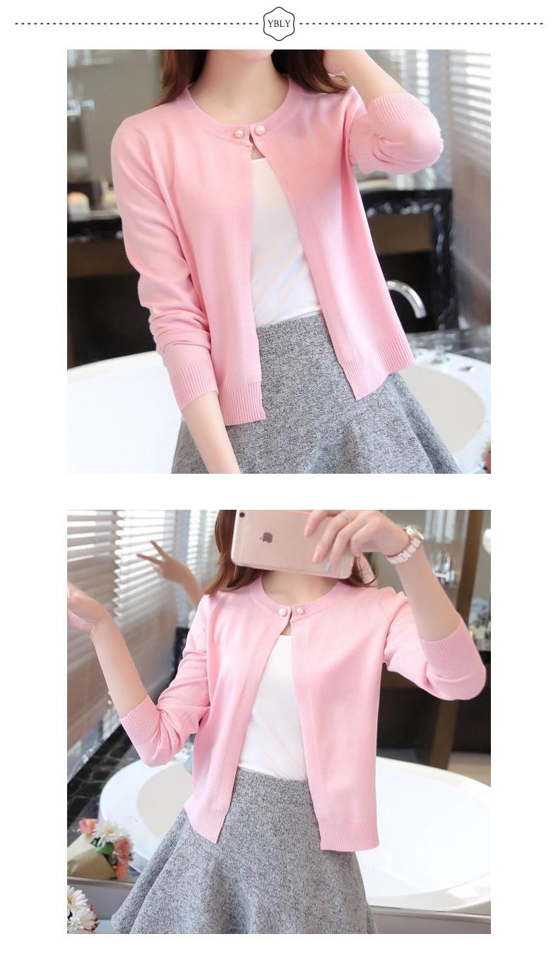Product Introduction of Knitted Cardigan Short Sunscreen Shawl Thin Coat Spring and Summer Women's Clothing Sweater Long Sleeve Air Conditioning Shirt Knitwear Womenswear Basic Knitting Tops 8