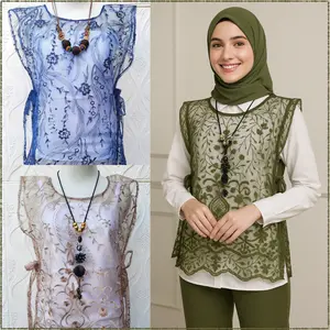 (NEW) Rompi Wanita Bahan Tille Mutiara Outer wanita rompi wanita kekinian outfit vest burkat premium COD Vest Brukat Premium Atasan Wanita Katbol elegan & cantik Vest Brukat Tile
