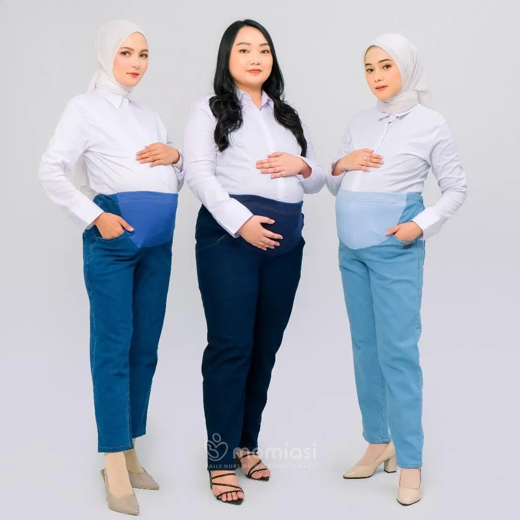 [BEST SELLER] MOMIASI - Celana Hamil Jeans Denim Strech