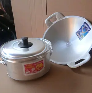 Set Panci Aluminium dan Wajan Ukuran 23 cm- Kitchenware Aluminium Masak - Dapur