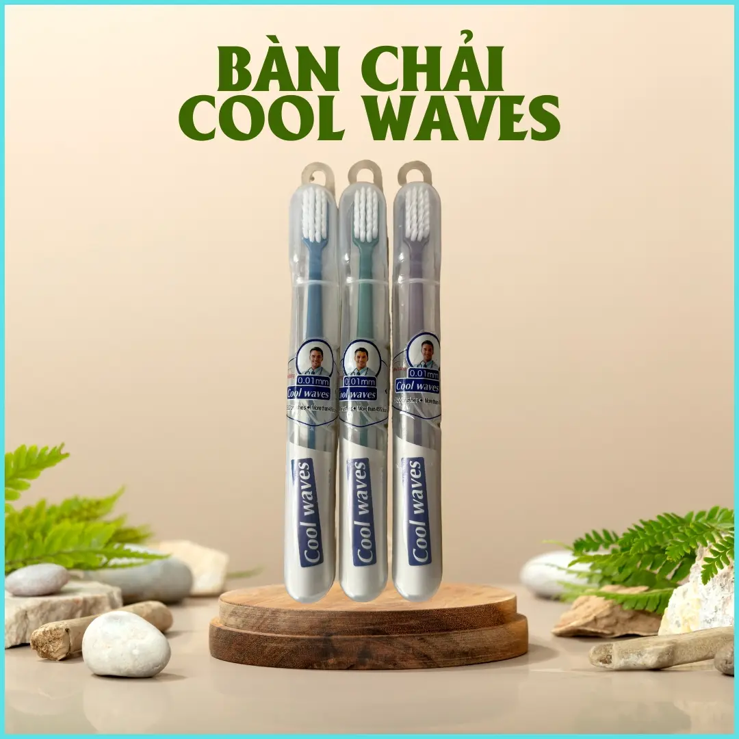 Bàn chải đánh răng Cool Waves với đầu bàn chải đa tầng và lông bàn chải mềm mại