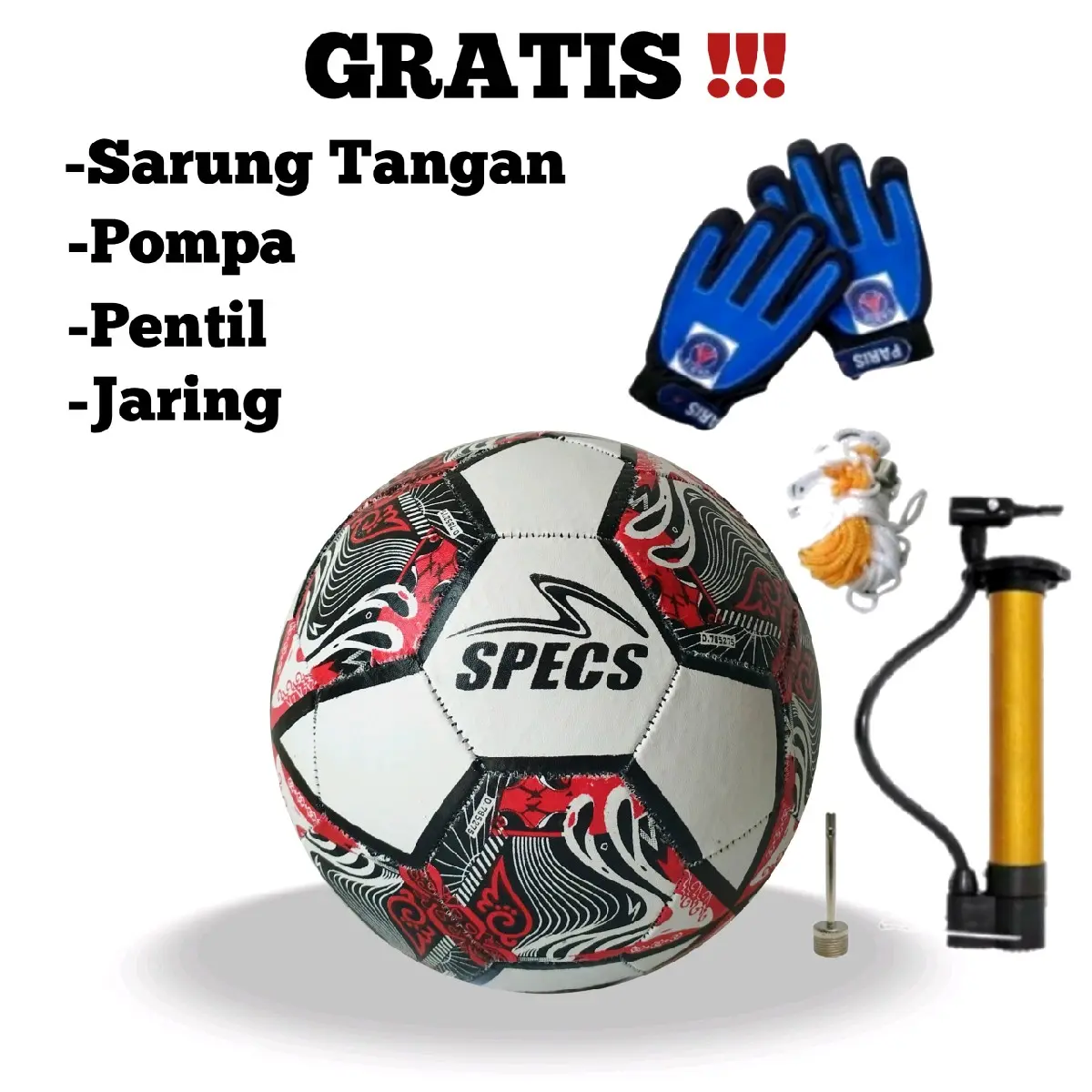 Bola Sepak Size 5 Termurah Free Pompa Pentil Jaring Dan Sarung Tangan Kiper Termurah Bola Kaki Anak