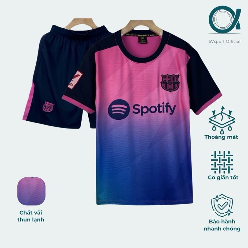 Bộ quần áo bóng đá BARCA HỒNG thun lạnh cao cấp Top Sport
