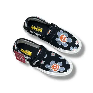 SEPATU MAHONK - Sepatu Slip On Velcro Rambanan Black Best Seller Shoes