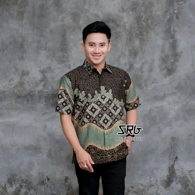 Baju Batik Lengan Pendek Pria Terbaru | Hem  Batik  Dewasa Motif Elegan Cowok Casual 6