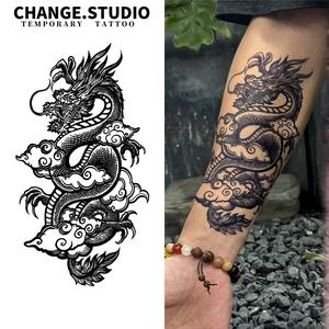 รอยสักชั่วคราว ลายมังกร ติดทนนาน 15 วัน กันน้ำและทนต่อการสึกหรอ สติ๊กเกอร์รอยสัก