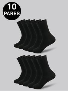 Calcetines deportivos de corte medio para hombre, de cintura alta y transpirables, calcetines ajustados casuales lisos para todas las estaciones, 5/10 pares