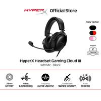Gambar HyperX Headset Gaming Cloud III Wired - Black - Red / Black / White - Pink / White Noise Cancelling Spatial Audio Leather Stereo Bass Android iOS Led RGB Microphone - Black dari HyperX Indonesia Kota Administrasi Jakarta Utara 4 Tokopedia