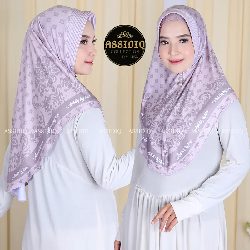 BERGO HIJAB INSTAN HIJAB BERGO JERSEY PREMIUM ASSIDIQ PRINTING BUNGA SUBLIM jilbab kaos 7