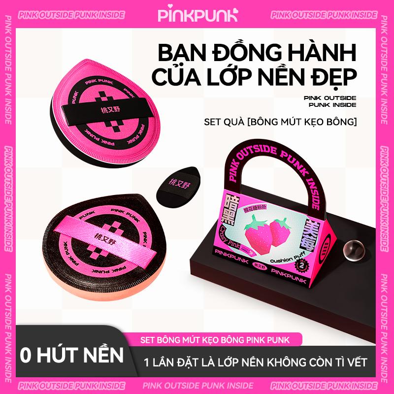 【COD Set bông mút PinkPunk Mút trang điểm chất liệu cotton rubycell mềm mại có thể dùng khô hoặc bóp ẩm không hút kem nền cosmetic trang điểm mút pinkpunk