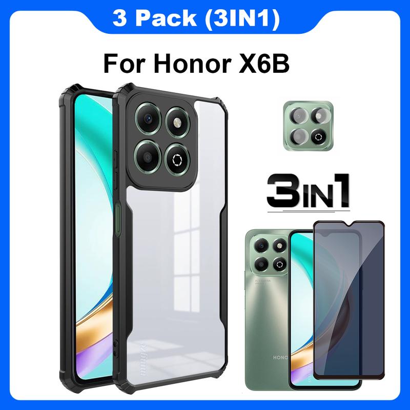 AUUYYA For Honor X6B Case,with 1X HD Screen Protector Tempered Glass 3 Card Slots Kickstand And Rfid Blocking Shockproof Magnetic Book Flip Folio Cover For Honor X6b Phone Caseblack Price In Dubai Uae 212199587