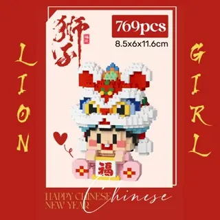 GOO MOON mainan balok nano block CLC Dragon Boy - Lion girl 2024 Koleksi Imlek Puzzle Block Brick Edisi Tahun Naga 5