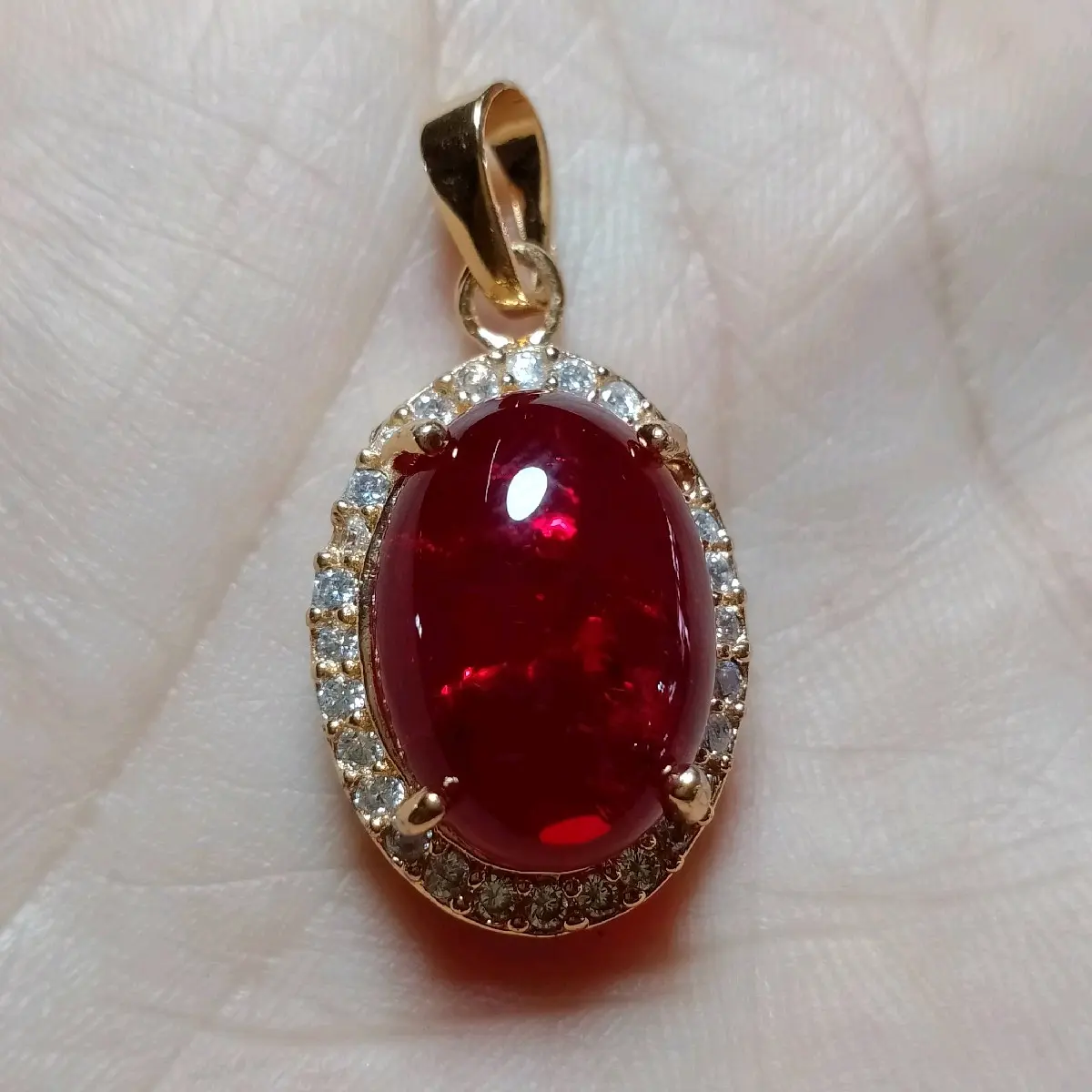 Liontin Bandul Merah Siem Bangkok pecah 1000 DM 13×18