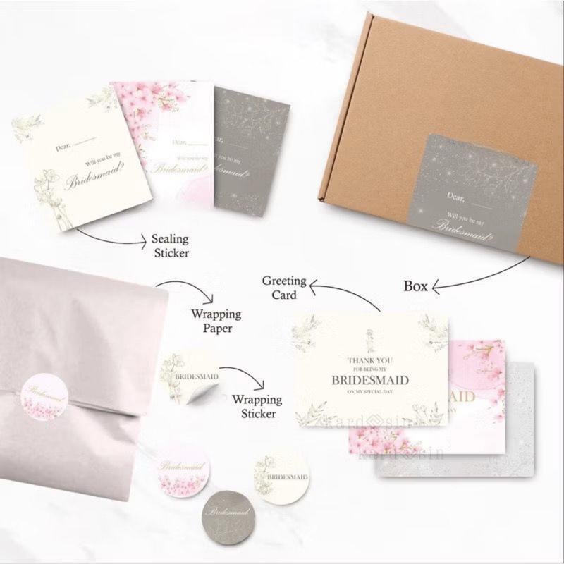 FULL SET Box Bridesmaid with Sticker and Card Bridesmaid 0