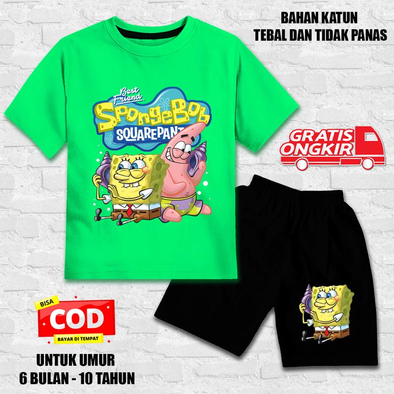 setelan anak laki laki / setelan anak perempuan / set baju kaos pendek anak 117 3