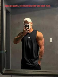 Camiseta sin mangas de malla de color sólido para hombre, camiseta sin mangas transpirable de secado rápido informal de ajuste regular para el verano, ropa de hombre para gimnasio, entrenamiento, correr