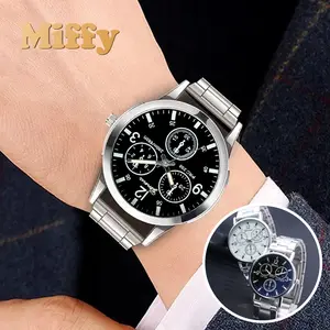 Miffy - Jam Tangan Pria GENEVA Analog Watch / Jam Tangan Bisnis Strap Stainless