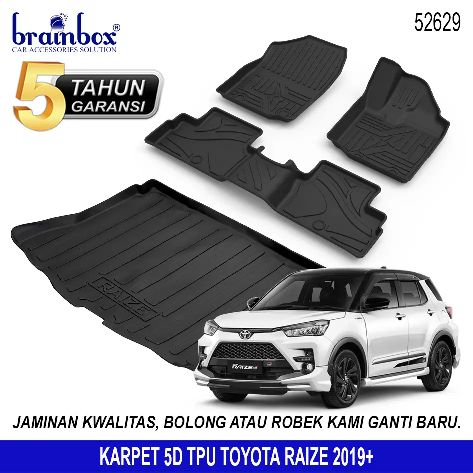 Brainbox 5D TPE Car Mat Karpet Mobil Toyota Raize 2019+