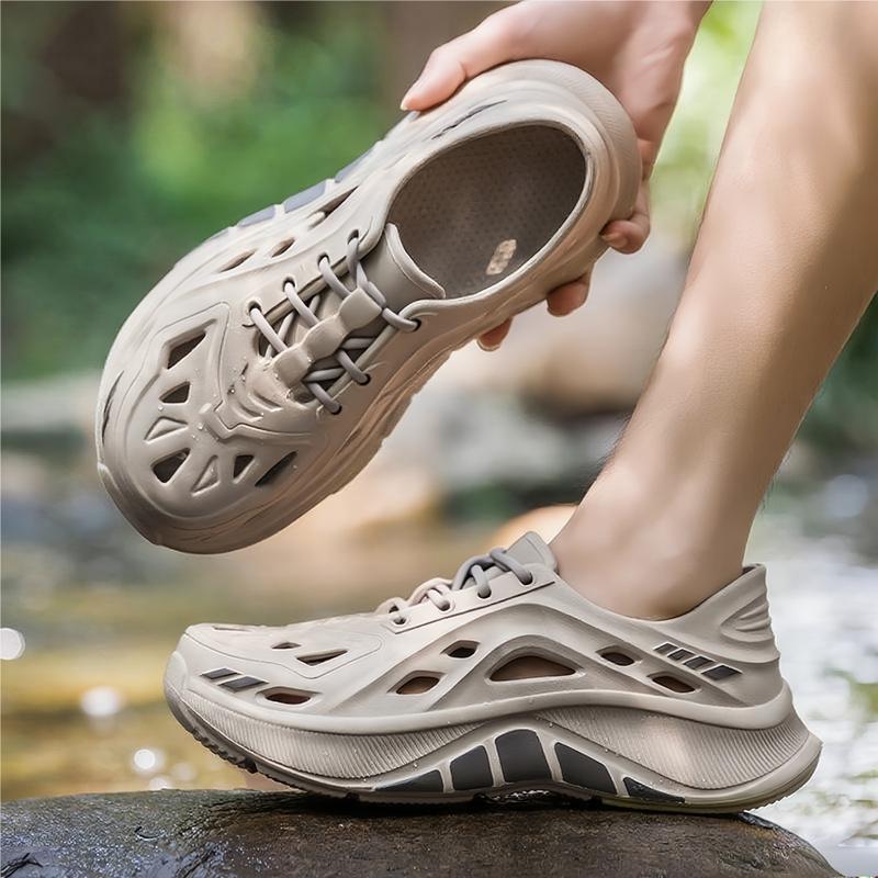 Golden&ToeSpot Sepatu Outdoor Anti Slip&Tahan Air Tidak berbau Warna Biru Desain Berlubang dengan Tali Pengikat Nyaman dan Berventilasi untuk Kegiatan Outdoor 202601035263