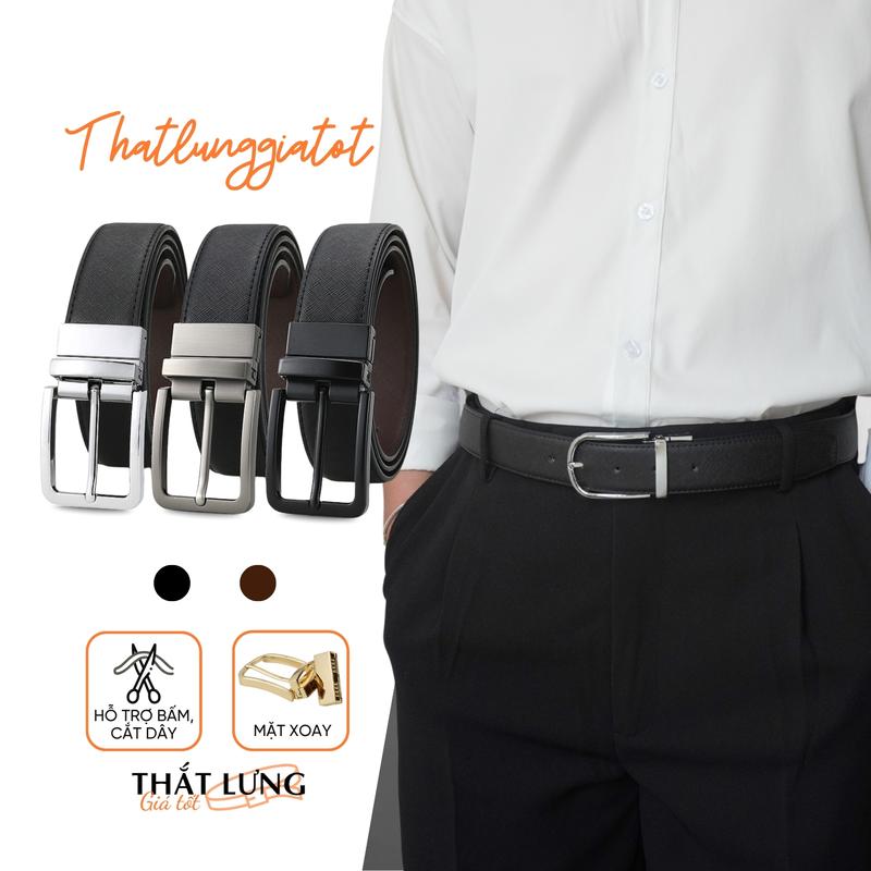 Thắt lưng nam da thật học sinh đơn giản dây nịt basic đi học-đi làm cho nam bản 3.3 cm TLD191 - Thắt Lưng Giá Tốt