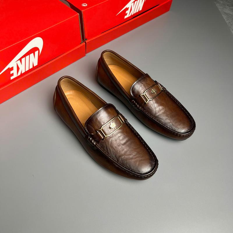 Giày Mọi Đế Bằng- Giày Moca Họa Tiết Lá Phong Kim Loại Cao Cấp- Màu Patina Cực Sang - SAM STORE Đế Cao Su Khâu Shoes giay nam