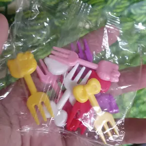 MARKAS HL0654 Garpu Buah Mini Set 10pcs Kartun Binatang Peternakan - Garpu Bento Buah Motif Animal - Tusukan Bento - Tusuk Buah  Y1798