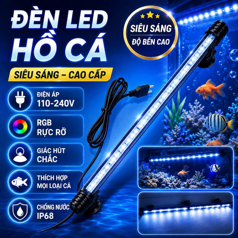 Đèn Led Bể Cá Ngâm Chìm Dài 17-57cm, Chống Nước IP68 Hai Màu, Tiết Kiệm Điện, Kích Thích Thủy Sinh Phát Triển, Làm Nổi Bật Màu Cá, Dễ Lắp Đặt Mọi Hồ