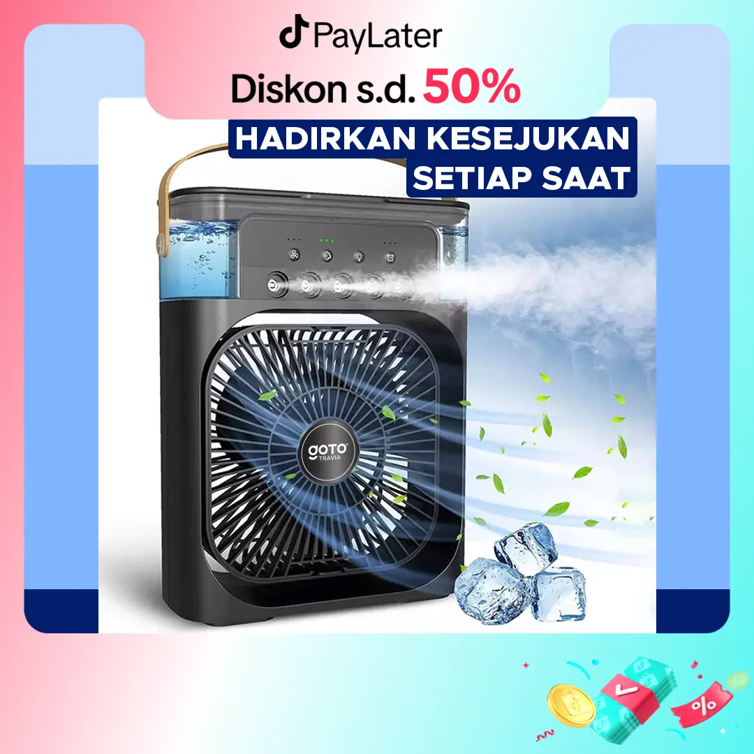 Goto [COD] Travia Air Cooler Fan Kipas AC Mini Portable Pendingin Ruangan