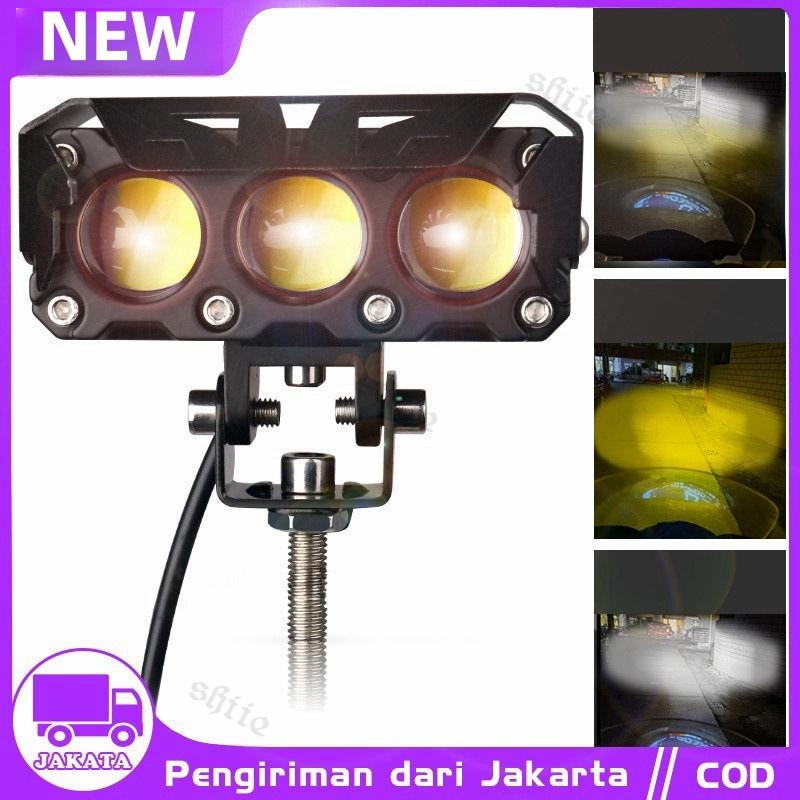 Lampu Tembak Led Foglamp CR7 SQL 3 Mata Laser Gun Putih Kuning 2 Warna Waterproof CR7 Lampu Tembak 3 Mata High Low Lampu Tembak LED Laser/Lampu Sorot Laser Q9 3 Mata 2 Warna/HI LOW 60 WATT LAMPU TEMBAK MOTOR MOBIL/3 Mata SQL/3 Mata Lensa 2