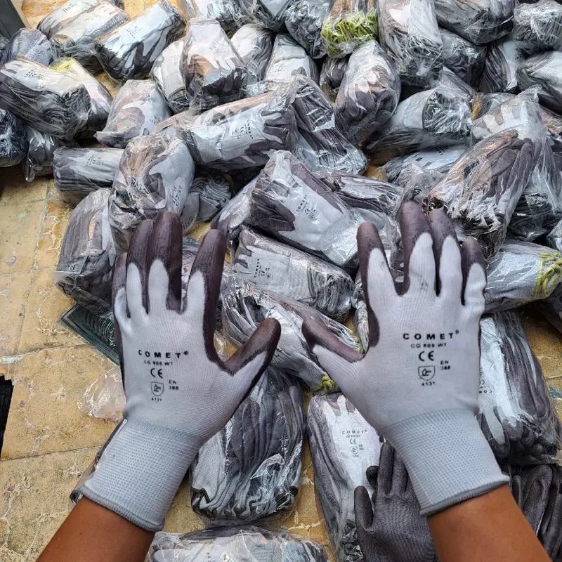 1 Lusin Sarung Tangan Kerja working Grey dan Hitam Sarung Tangan Serbaguna 24pcs kanan dan kiri 7