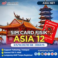 Gambar SIM XPRESS - SIM Card Asia 12 Indonesia, Singapura, Korea Selatan, China, Hong Kong, Malaysia, Macao, Taiwan, Vietnam, Thailand, Jepang,Filipina 3/5/10/20 GB Data | 3 - 30 Hari | Kartu SIM Fisik Roaming Langsung Aktif - 3GB, 15 HARI dari SIM XPRESS Kab. Malang 1 Tokopedia