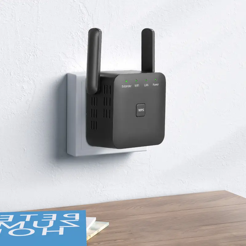Bộ tăng cường mở rộng WiFi cho gia đình, Bộ tăng cường WiFi 1200Mbps 5GHz & 2.4GHz để mở rộng phạm vi kết nối Internet WiFi, Hỗ trợ bộ lặp / AP / Bộ định tuyến / Chế độ với 4 ăng-ten, C001 1