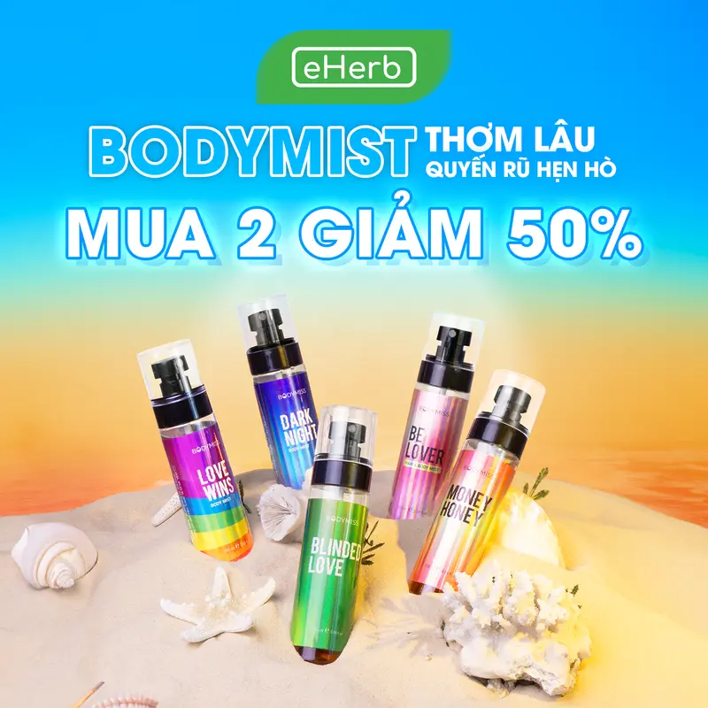 [MUA 2 GIẢM 50%] Bodymist Cho Nam EHERB Phù Hợp Hẹn Hò, Đi Chơi - Xịt Thơm Toàn Thân Nam & Nước Hoa Unisex Fragrance Nữ Thơm Lâu BODYMISS Perfume Cosmetic Mỹ Phẩm Mùi Mới Quốc Dân Hair Mist Phù Hợp Học Sinh Sinh Viên Women 105ml (Chai) 0