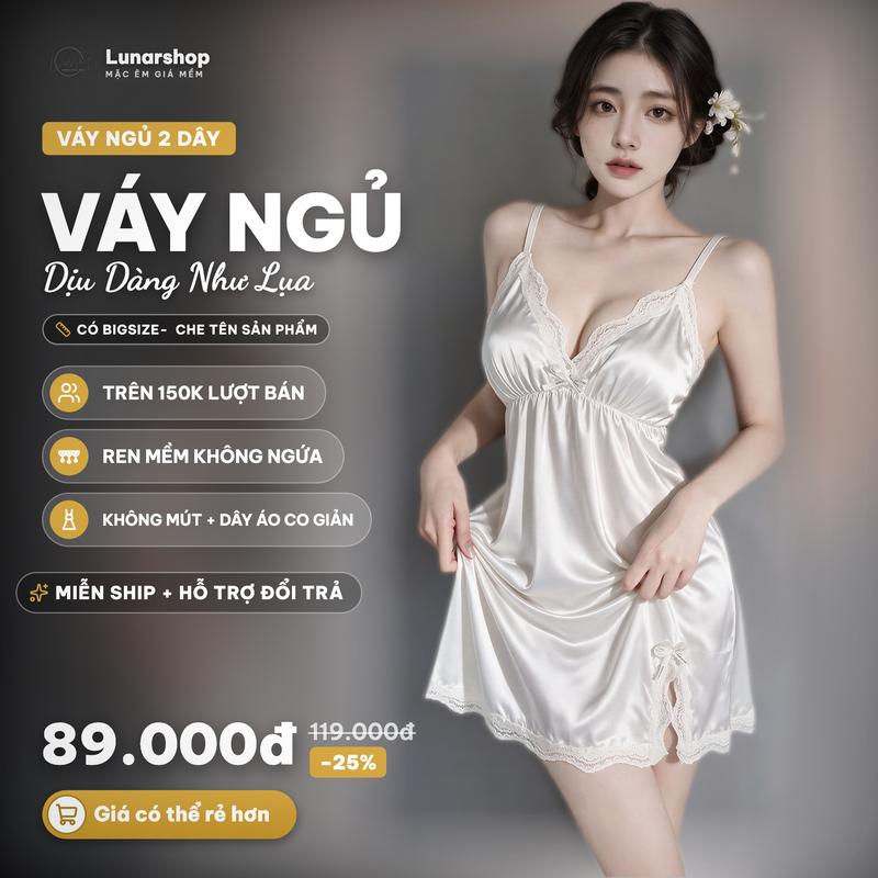 ( Loại 1 ) Đầm ngủ nữ mùa hè có 2 size, chất liệu phi lụa phối ren mềm, freesize bầu bì mặc được. Đa dạng màu sắc, có 2 size cho khách lựa chọn. Women Dress , đồ ngủ cho nữ, váy ngủ, váy xinh sang chảnh, váy nữ xinh nhẹ nhàng