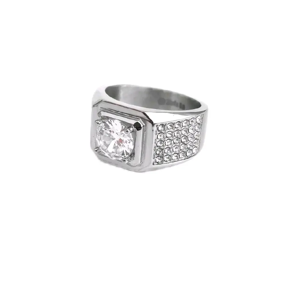 Cincin Pria dengan Batu Permata dan Hiasan Kristal