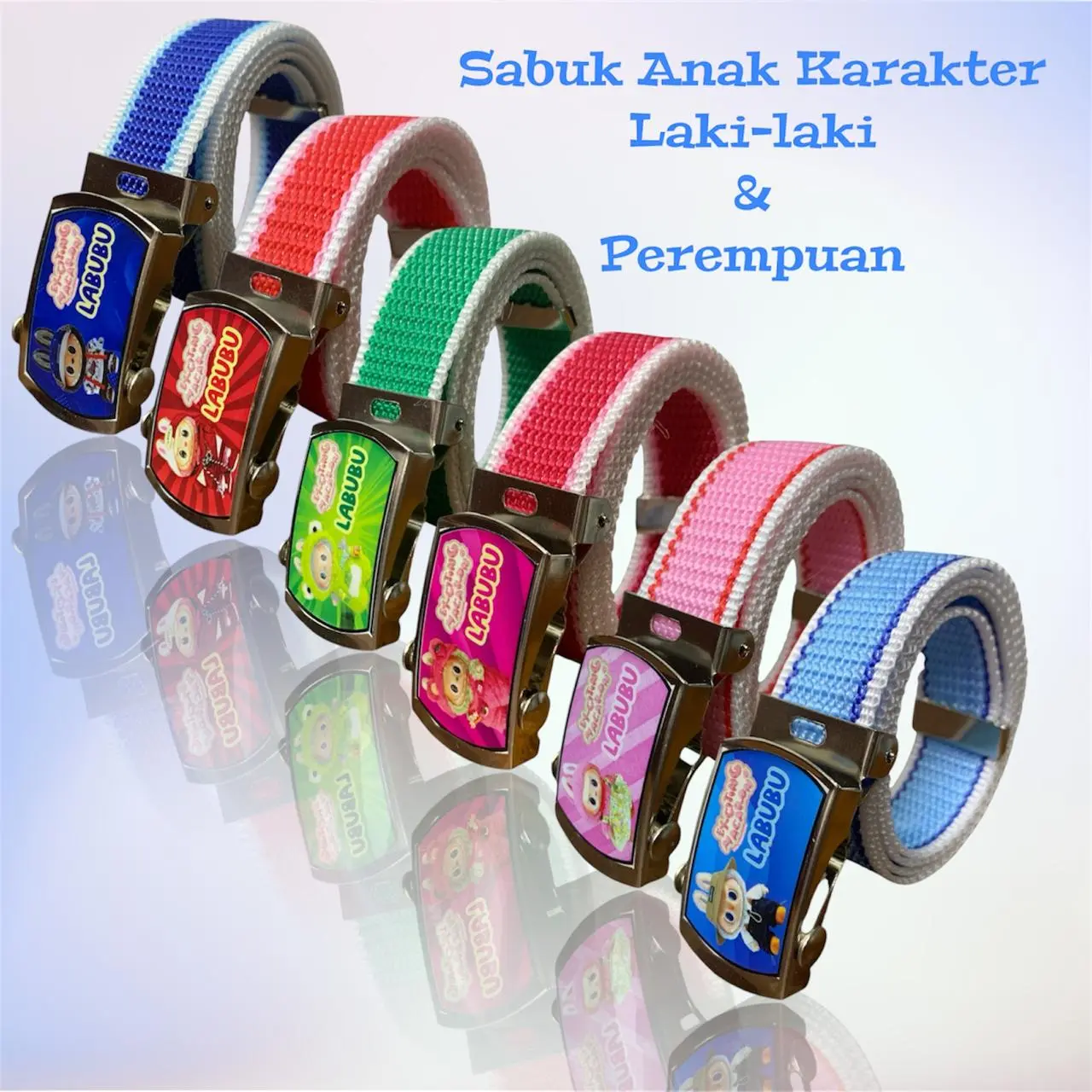 Sabuk Ikat Pinggang Anak TK Lakilaki dan Perempuan Warna Warni Gambar Karakter Lucu Unik Terbaru Kekinian