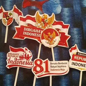 Topper hari kemerdekaan, topper hiasan tumpeng 17 agustus.